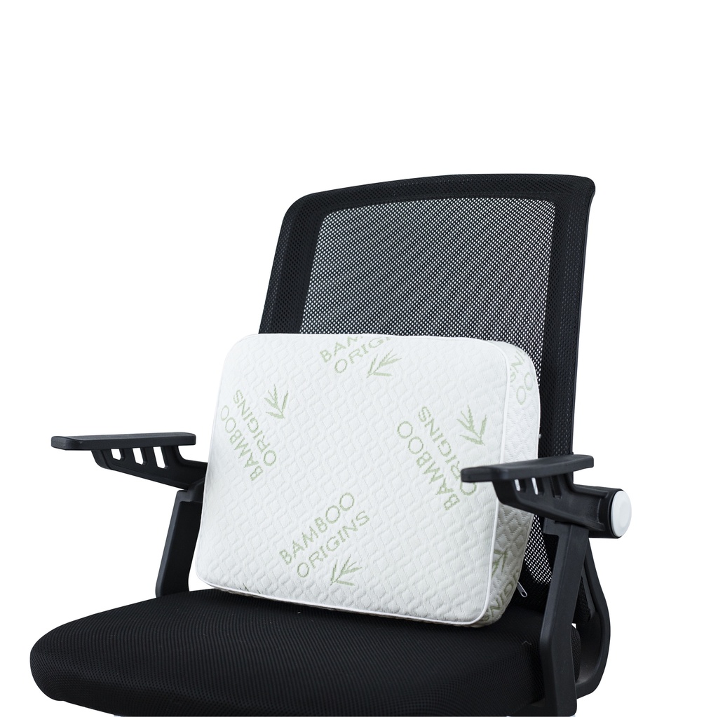 Bamboo Origins Memory Foam Square Pillow Buckle & Loop Label