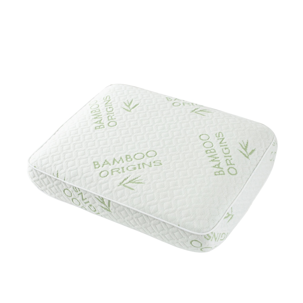 Bamboo Origins Memory Foam Square Pillow Buckle & Loop Label