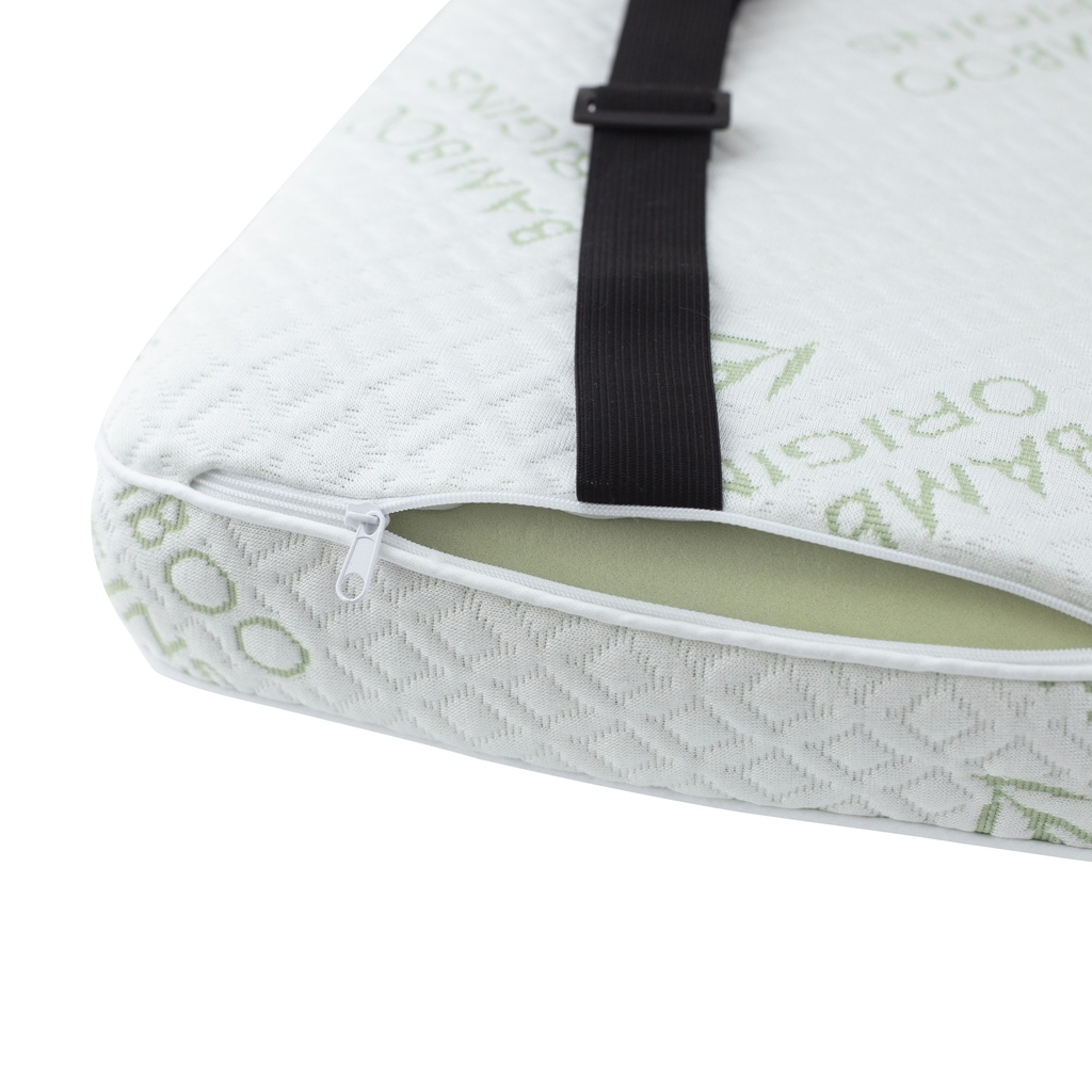 Bamboo Origins Memory Foam Square Pillow Buckle & Loop Label