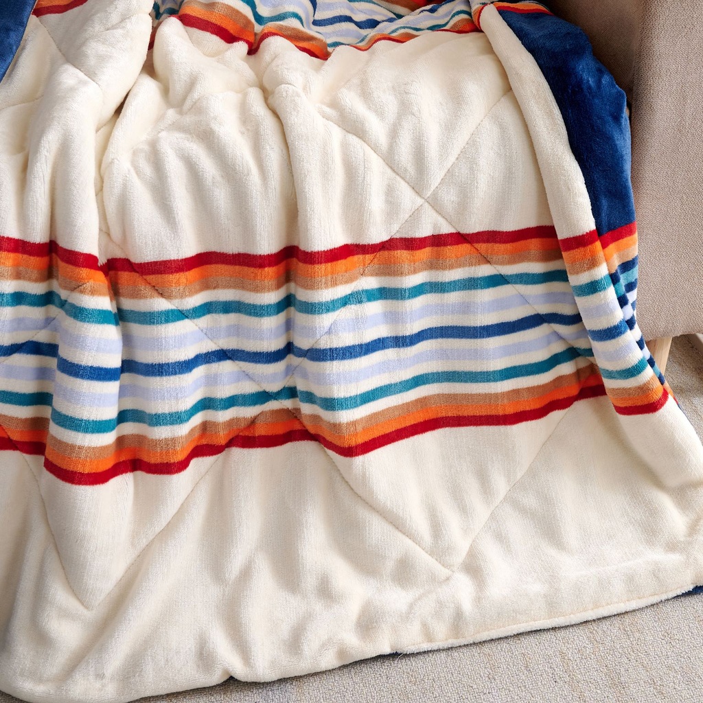 Diamond Quilted Velvet And Velvet Throw