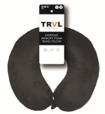 Solid Memory Foam Travel PIllow w Snap & Loop Label