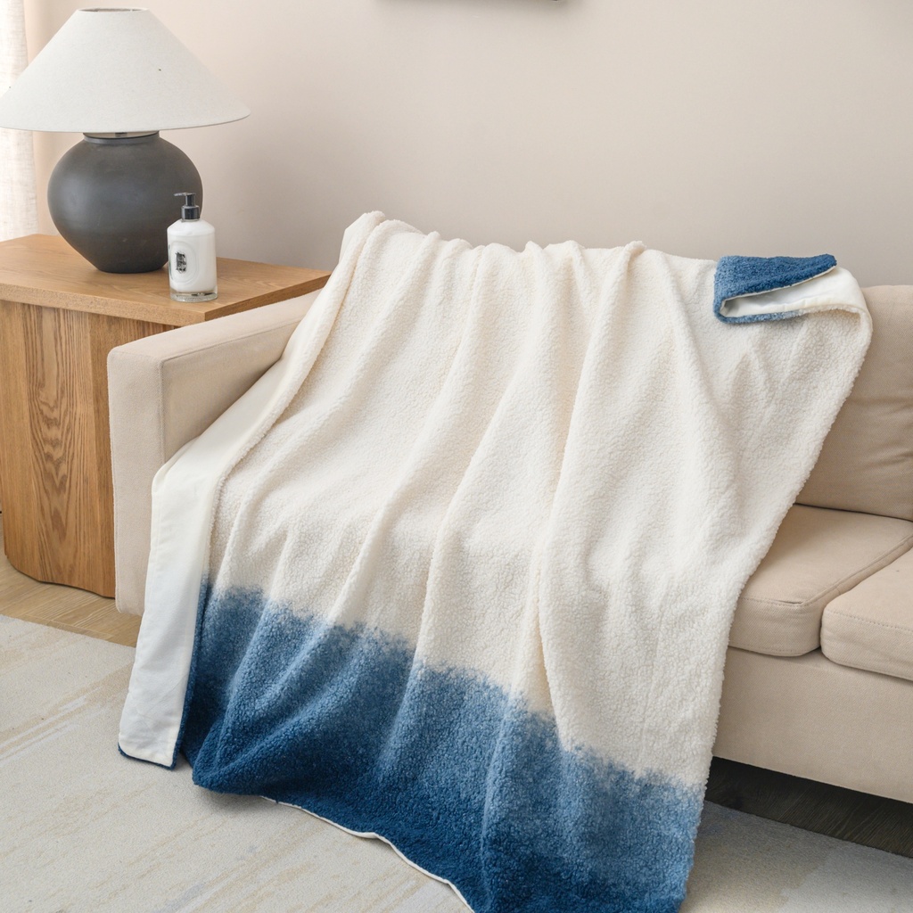 Gradient Faux Llama Ombre, Reverse Mink, Throw
