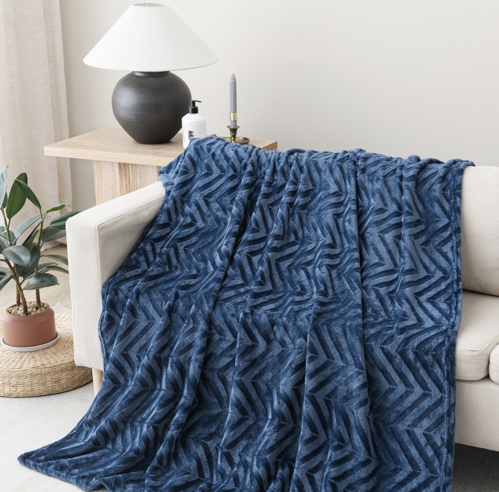 Oversized Embossed Velvet Throw