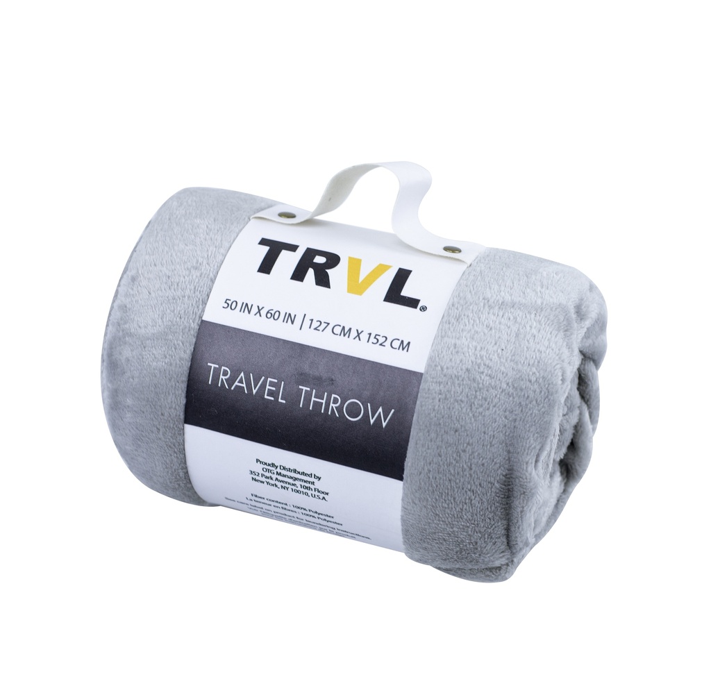 Velvet Travel Throw; Compact Packaging with Fabric Bellyband & Loop Label