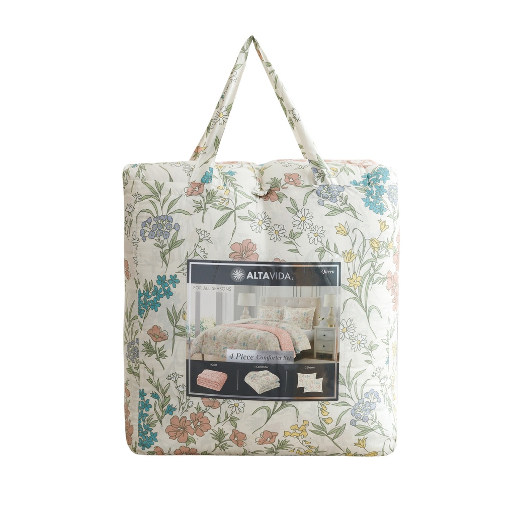 4pc All Seasons Quilt, Comforter Set