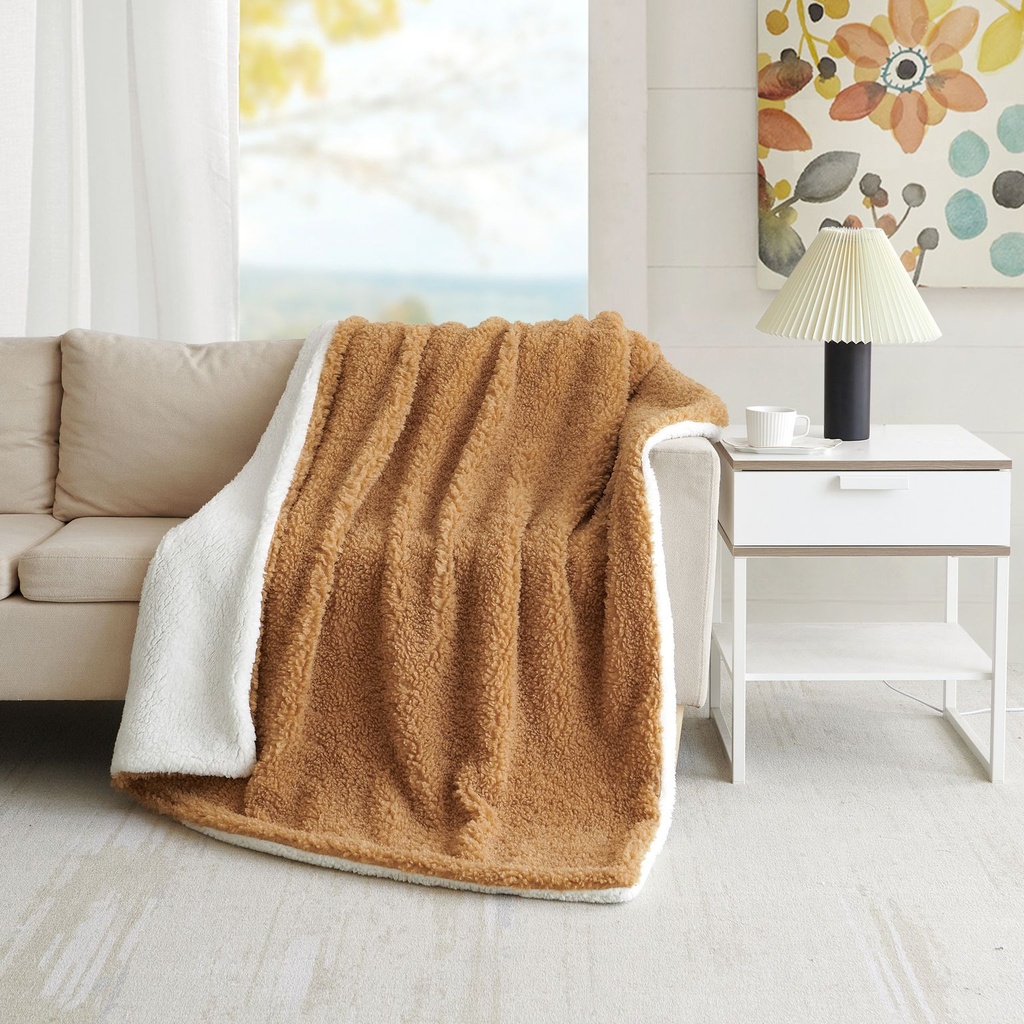 Faux Alpaca Reverse Sherpa Throw