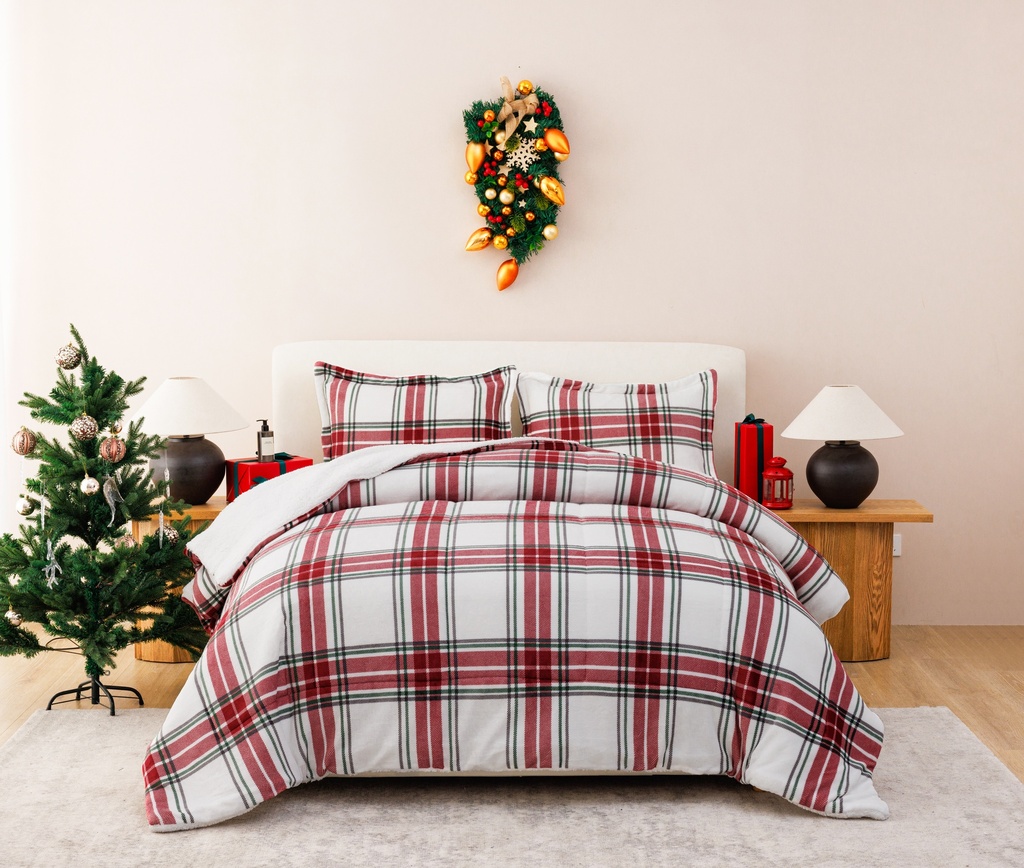 Printed Velvet to Sherpa Comforter
