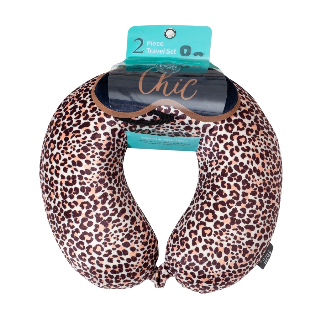Printed Memory Foam Neck Pillow Eye Mask