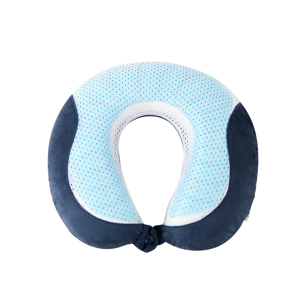 Cooling Gel Memory Foam Travel Pillow Button