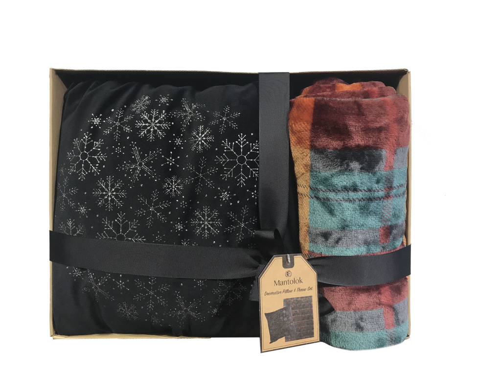Montolok Decorative Pillow and Throw Set