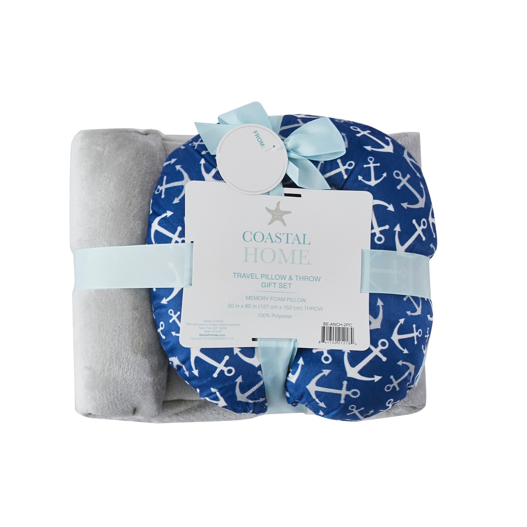 Bon Voyage Coastal Health Travel Pillow Set