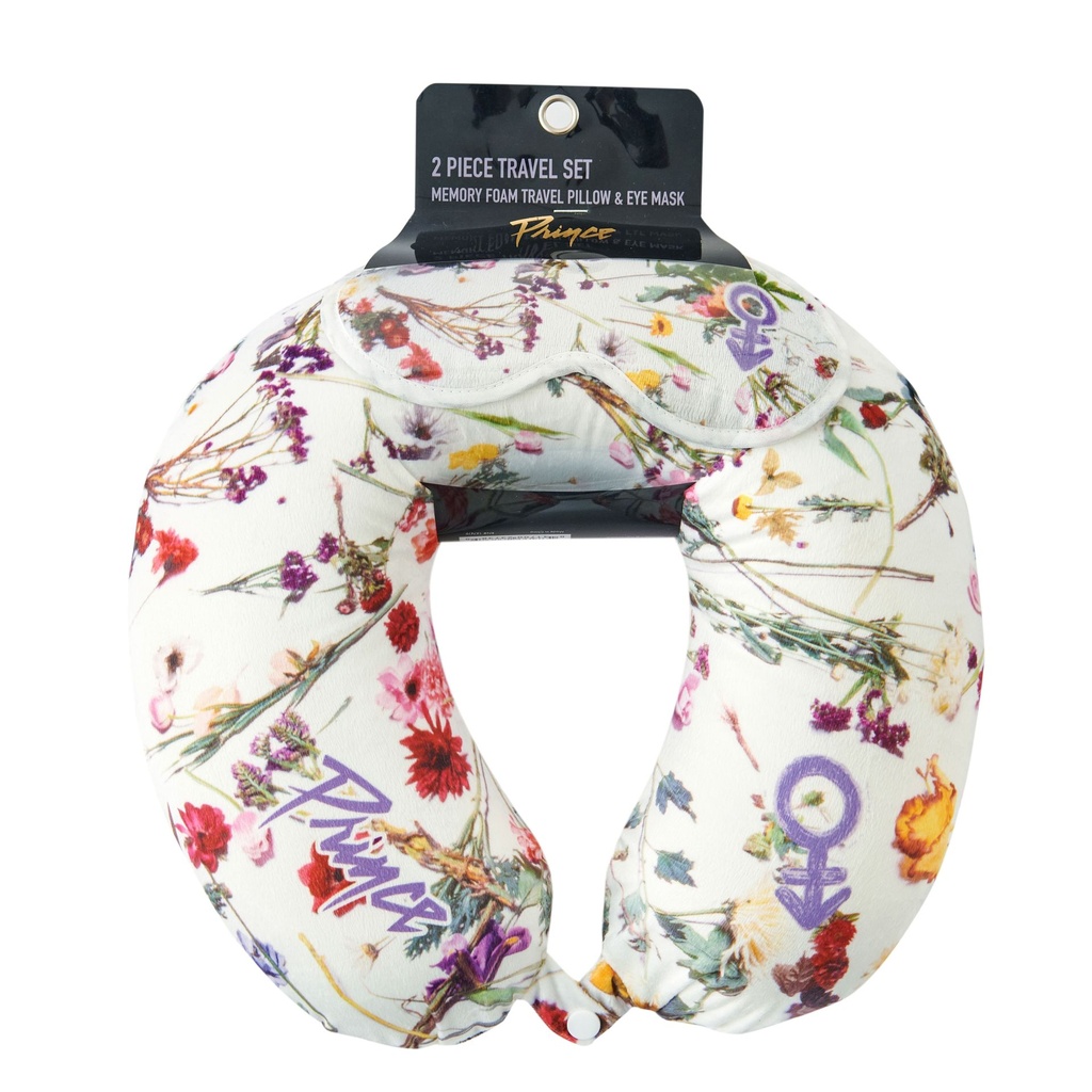2pc Travel Pillow Eyemask Set Snap and Loop Label