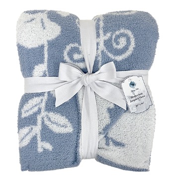 Feather Jacquard Knitted  Throw