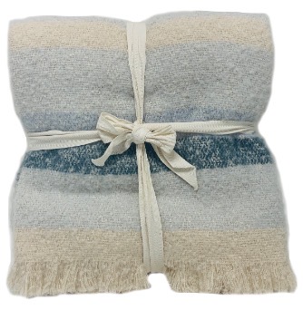 Striped Faux Mohair Throw