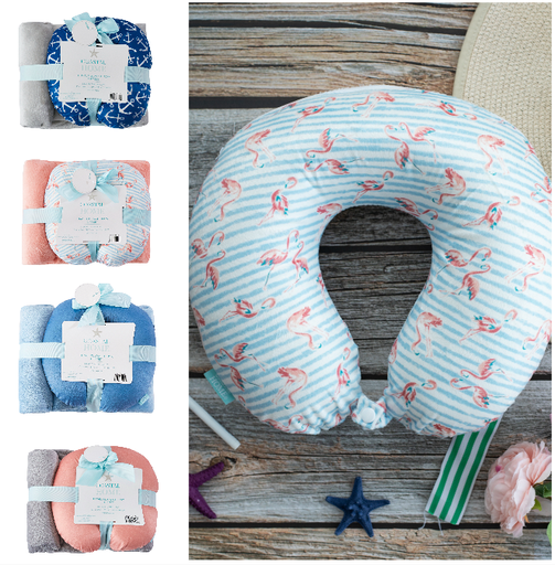 Bon Voyage Coastal Health Travel Pillow Set