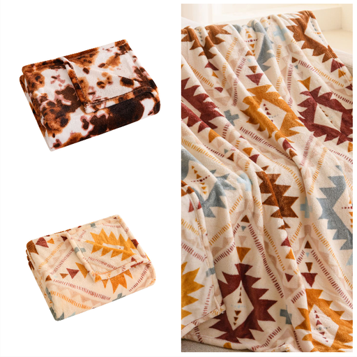 Printed Velvet Plush Throw 50x60