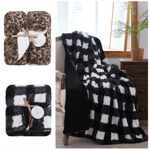 Faux Rabbit Fur Throw