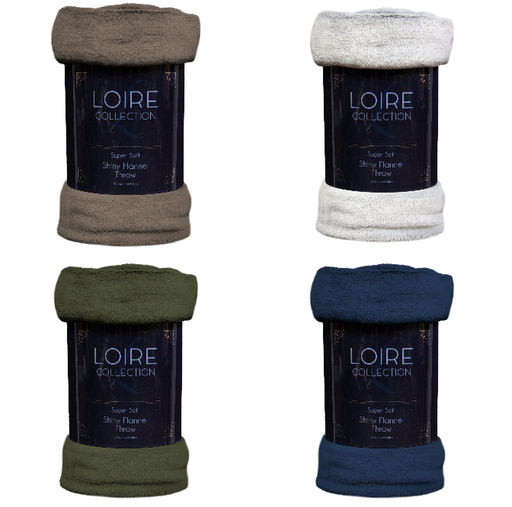 Loire Collection Shiny Flannel Throw
