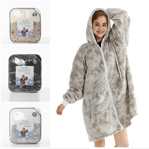 Oversized Reversible Sherpy Zip-up Sherpa Hoodie Adult and Kid