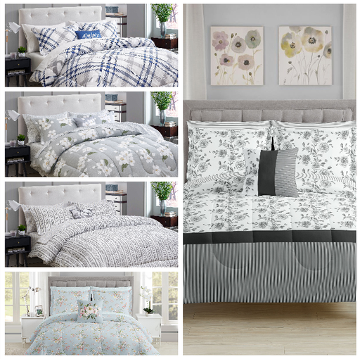 8pc Comforter Set: 1 Comforter, 4Pc Sheet Set, 2 Shams 1 Dec Pillow