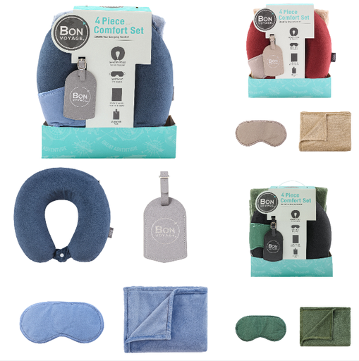 Velvet Throw Travel Pillow Set