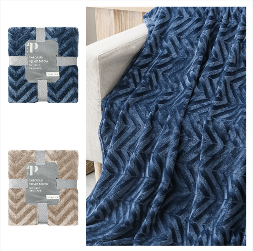Oversized Embossed Velvet Throw