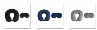 2pc Eye Mask and Neck Pillow Set with Snap and Loop Label