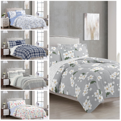 8 Pc Comforter Set; 4 pc Sheet set plus Comforter, 2 Shams, 1 Dec Pillow