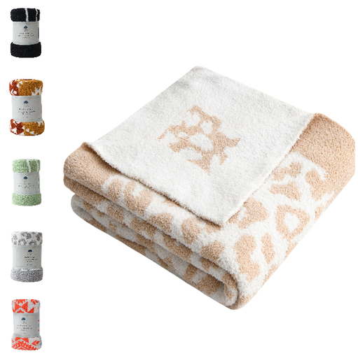 Feather Knit Jacquard Throw