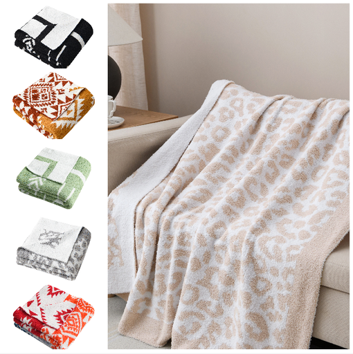 Feather Knit Jacquard Throw, ECOM