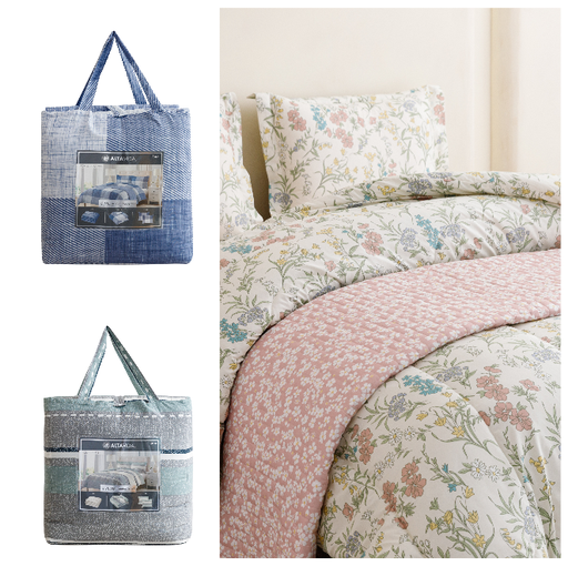 4pc All Seasons Quilt, Comforter Set