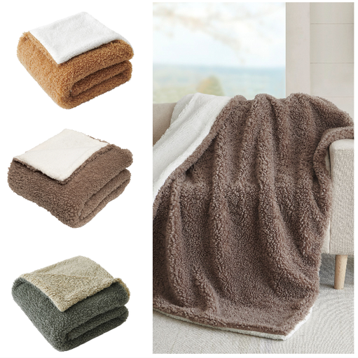 Faux Alpaca Reverse Sherpa Throw