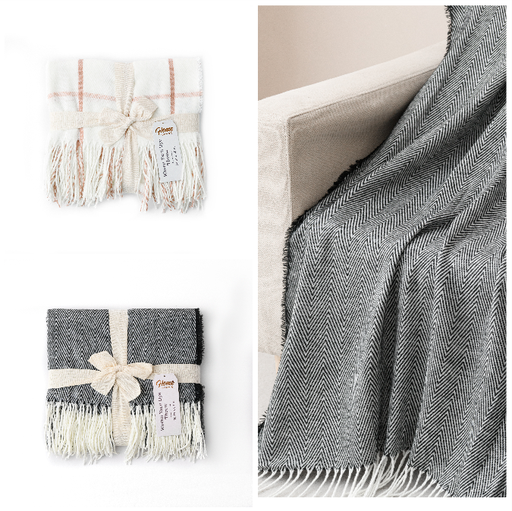 Woven Yarn Dye Fringe Throw