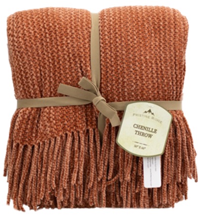 Chenille Throw with Fringe
