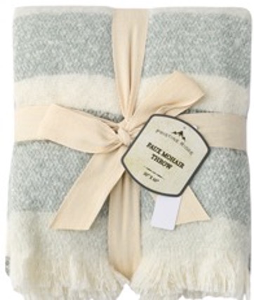 Striped Faux Mohair Throw