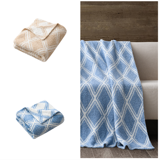 Feather Jacquard Knitted Throw