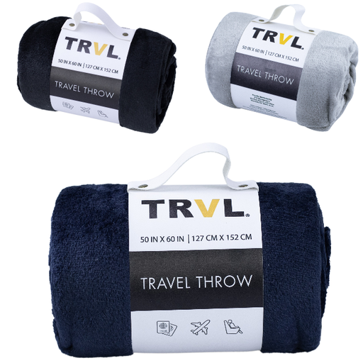 Velvet Travel Throw; Compact Packaging with Fabric Bellyband & Loop Label