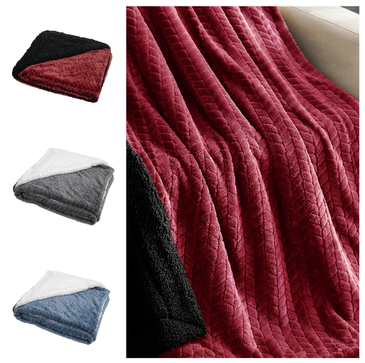 Jacquard Velvet /Reverse Sherpa Throw
