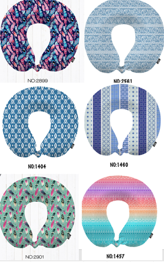 BOHO Printed Memory Foam Travel Pillows Loop Label And Snaps